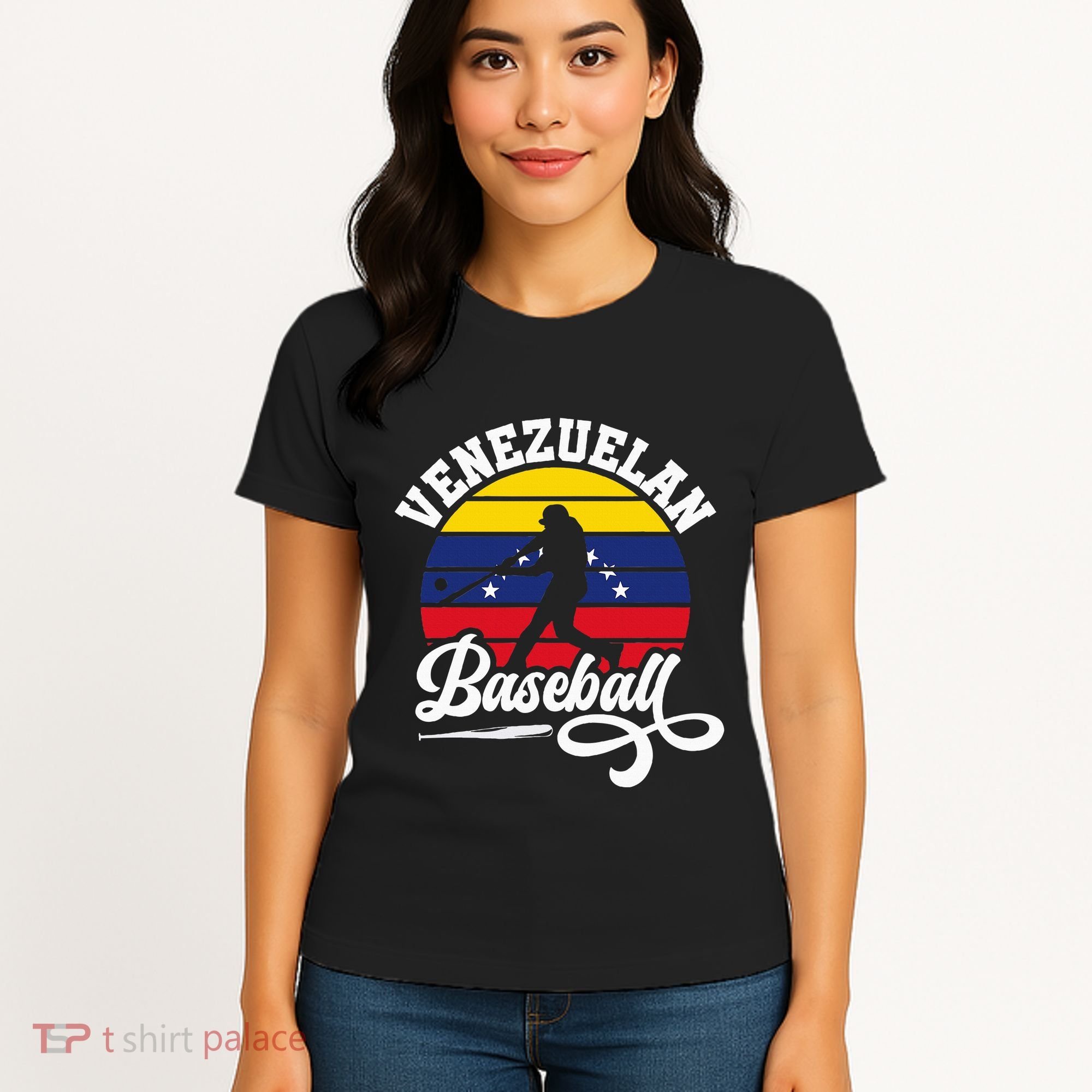 Venezuela Pride Roots Baseball Player Retro Softball Women's T-Shirt