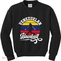 Venezuela Pride Roots Baseball Player Retro Softball Kids Sweatshirt thumb 0