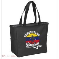 Venezuela Pride Roots Baseball Player Retro Softball Tote Bag thumb 2