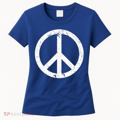 Vintage Peace Sign White Distressed Gift Women's T-Shirt