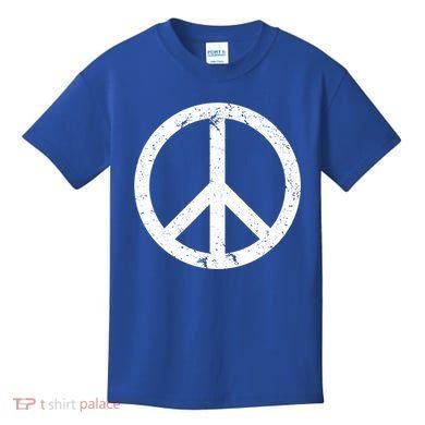 Vintage Peace Sign White Distressed Gift Kids T-Shirt
