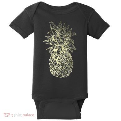 Vintage Pineapple Summer Vacation Graphic Baby Bodysuit