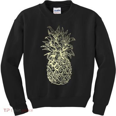 Vintage Pineapple Summer Vacation Graphic Kids Sweatshirt