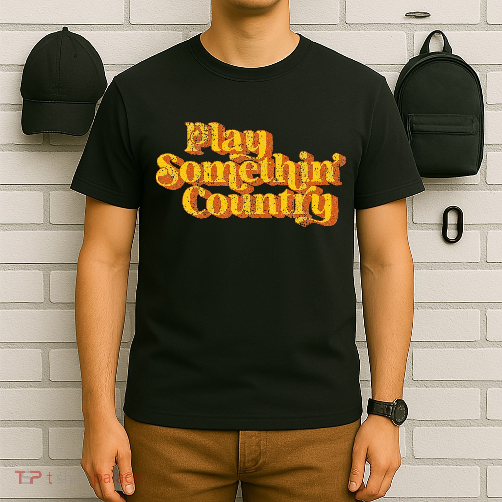 Vintage Play Something Country Music Saying Funny Retro 70S T-Shirt