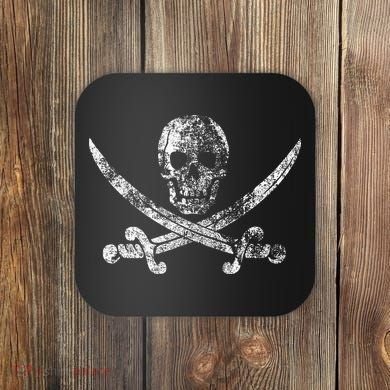 Vintage Pirate Skull Coaster