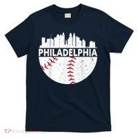 Vintage Philadelphia Skyline Baseball Retro Philly Cityscap T-Shirt thumb 0