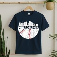 Vintage Philadelphia Skyline Baseball Retro Philly Cityscap T-Shirt thumb 2