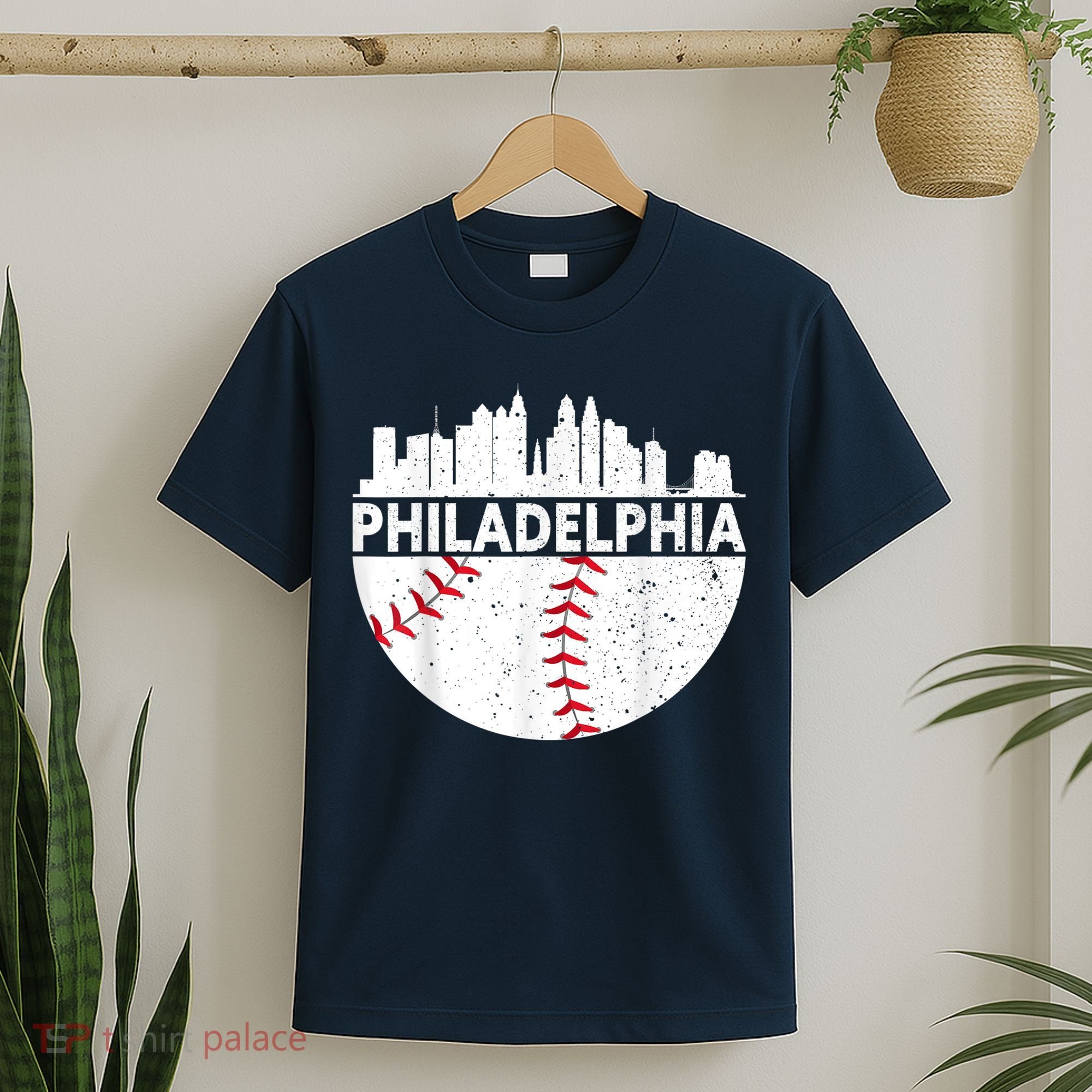 Vintage Philadelphia Skyline Baseball Retro Philly Cityscap T-Shirt