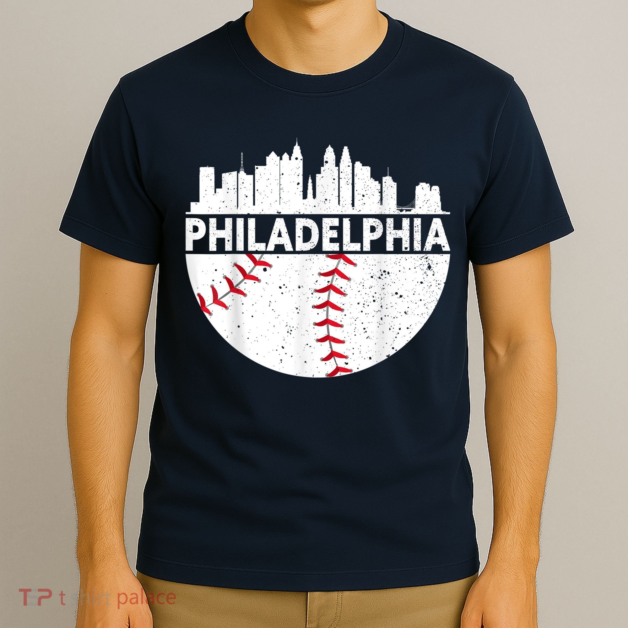 Vintage Philadelphia Skyline Baseball Retro Philly Cityscap T-Shirt