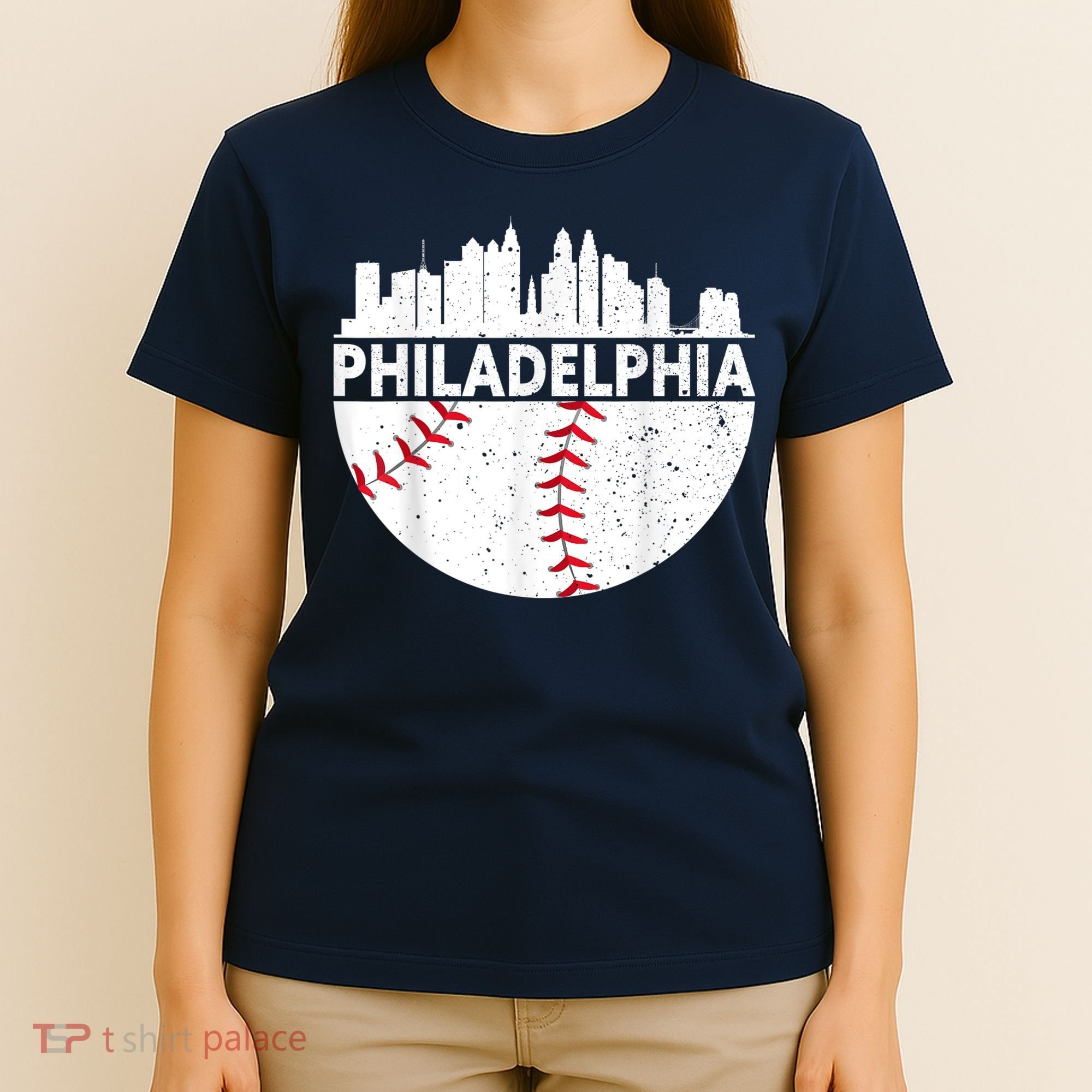 Vintage Philadelphia Skyline Baseball Retro Philly Cityscap T-Shirt