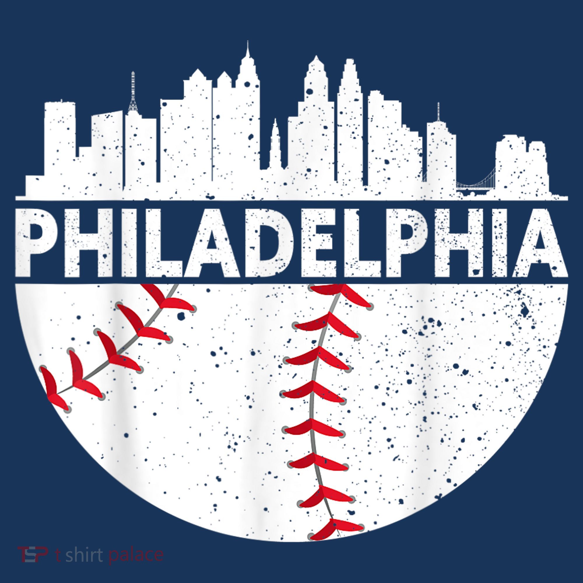 Vintage Philadelphia Skyline Baseball Retro Philly Cityscap T-Shirt