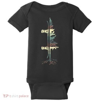 Vintage Pine Snowboard Snowboarding Baby Bodysuit