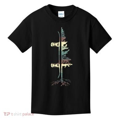 Vintage Pine Snowboard Snowboarding Kids T-Shirt