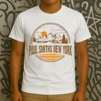 Vintage Paul Smiths New York Mountain Hiking Souvenir Print T-Shirt thumb 3