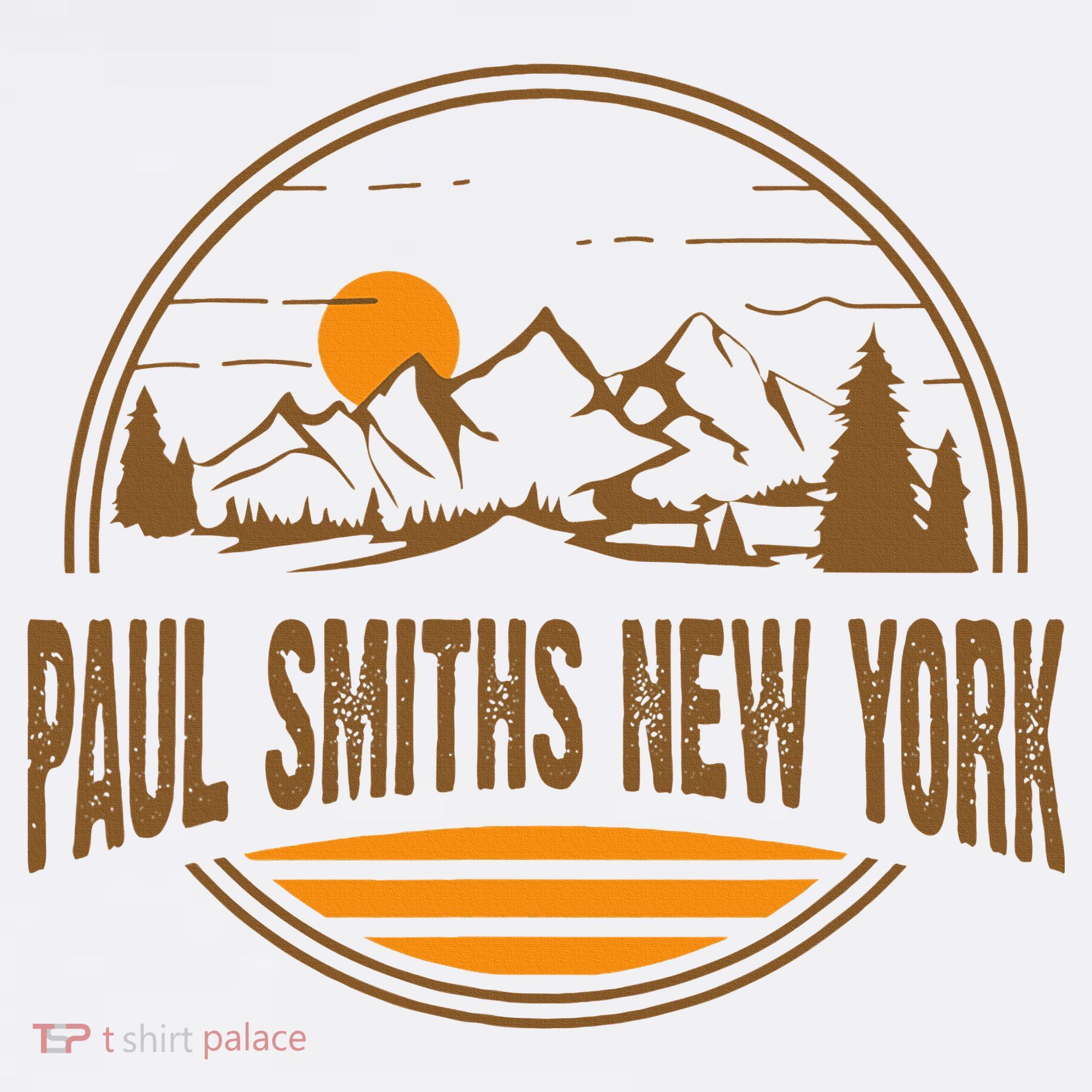 Vintage Paul Smiths New York Mountain Hiking Souvenir Print T-Shirt
