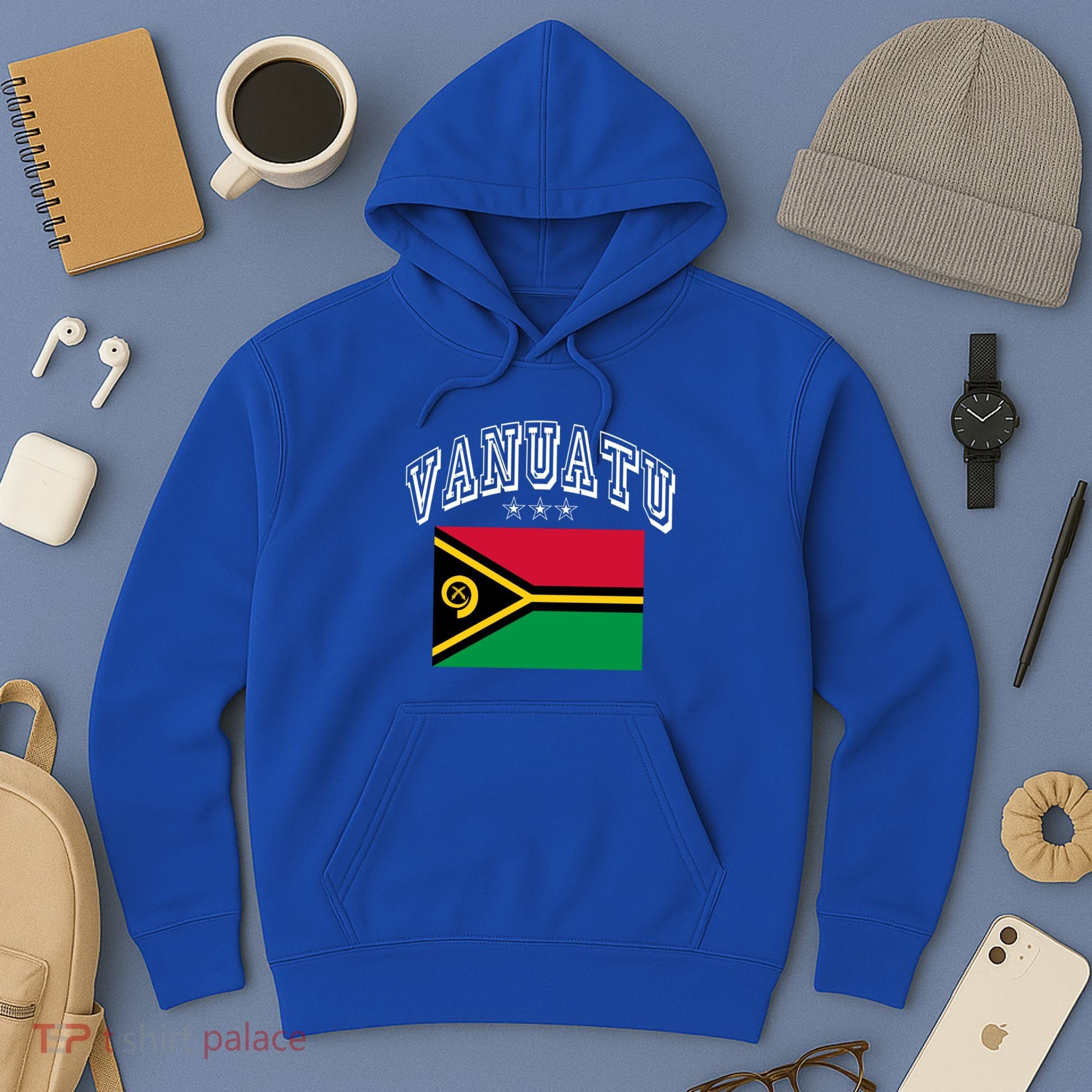 Vanuatu Patriotic Throwback Flag Souvenir Gift Hoodie