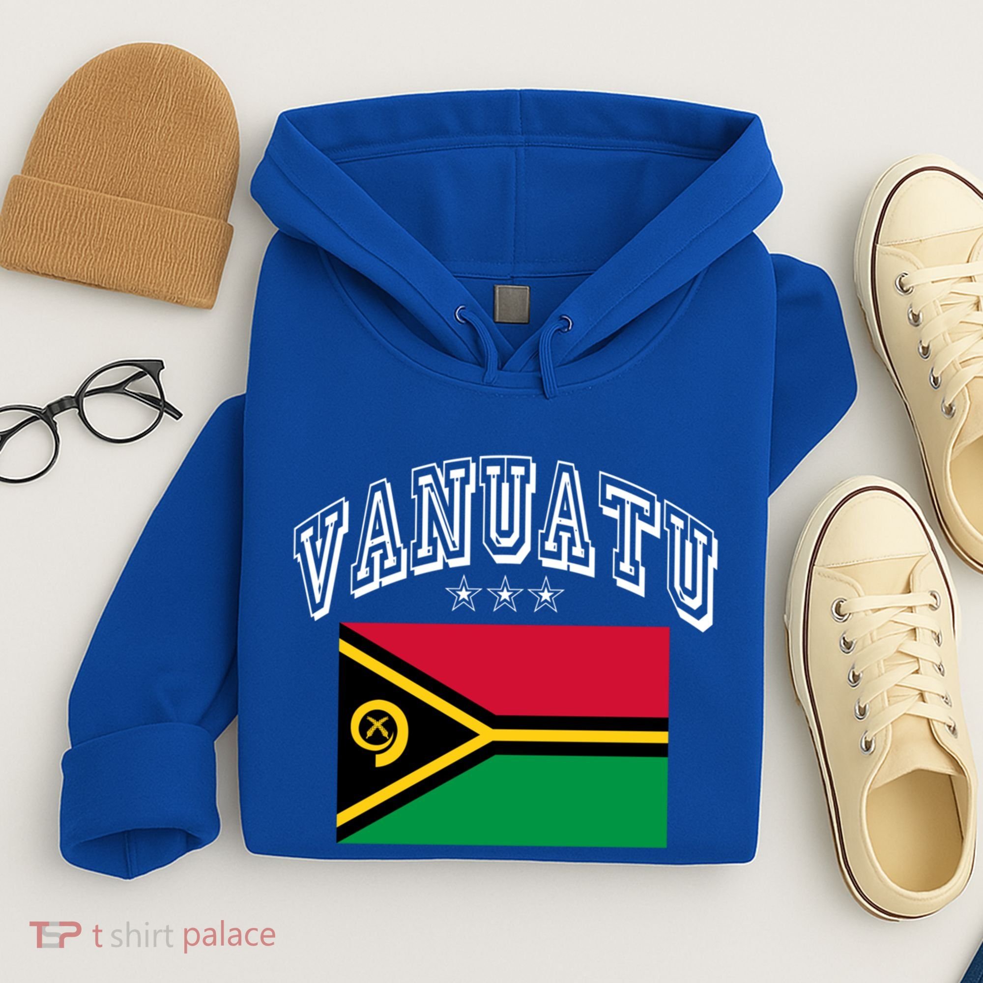 Vanuatu Patriotic Throwback Flag Souvenir Gift Hoodie
