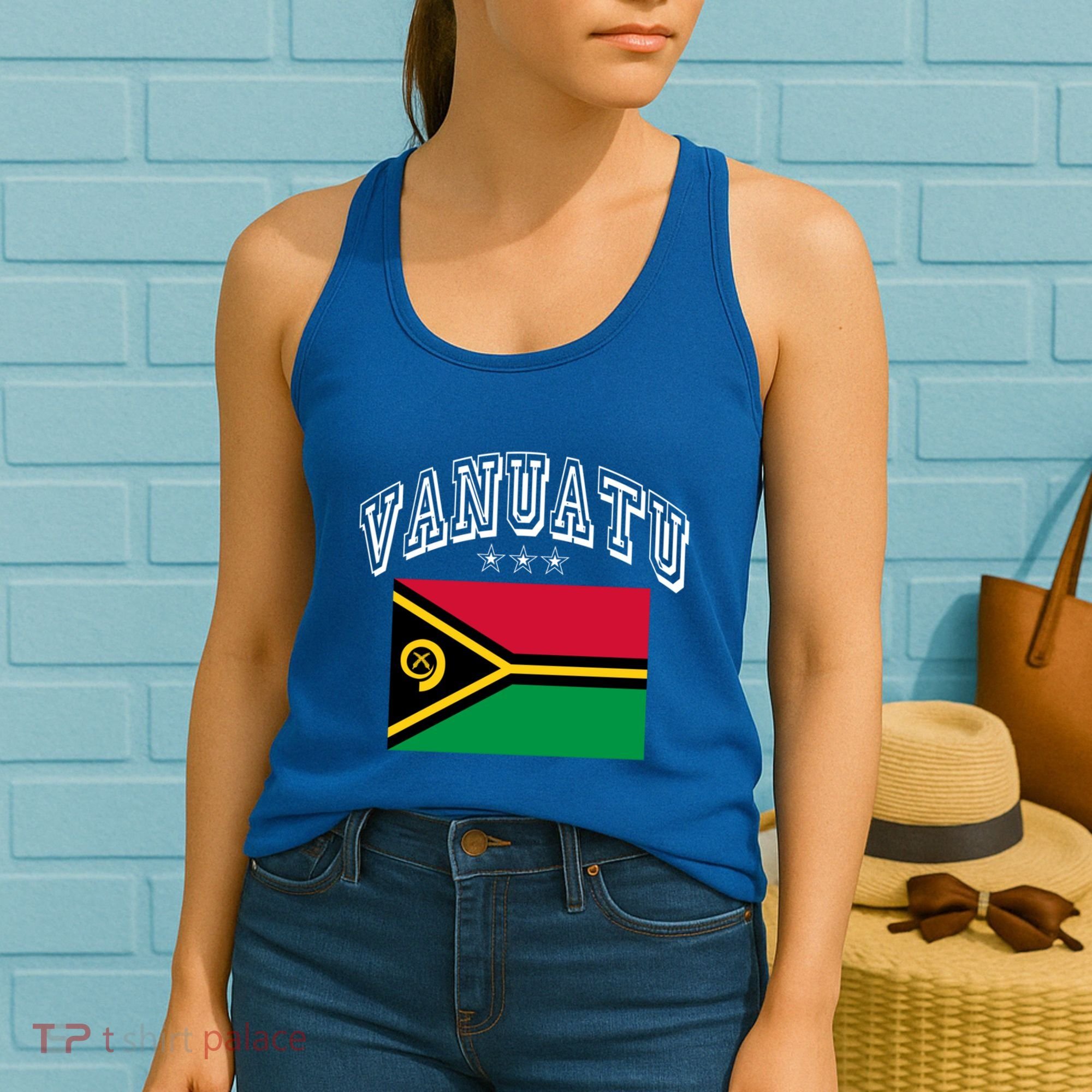 Vanuatu Patriotic Throwback Flag Souvenir Gift Women's Tank Top