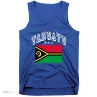 Vanuatu Patriotic Throwback Flag Souvenir Gift Tank Top thumb 0