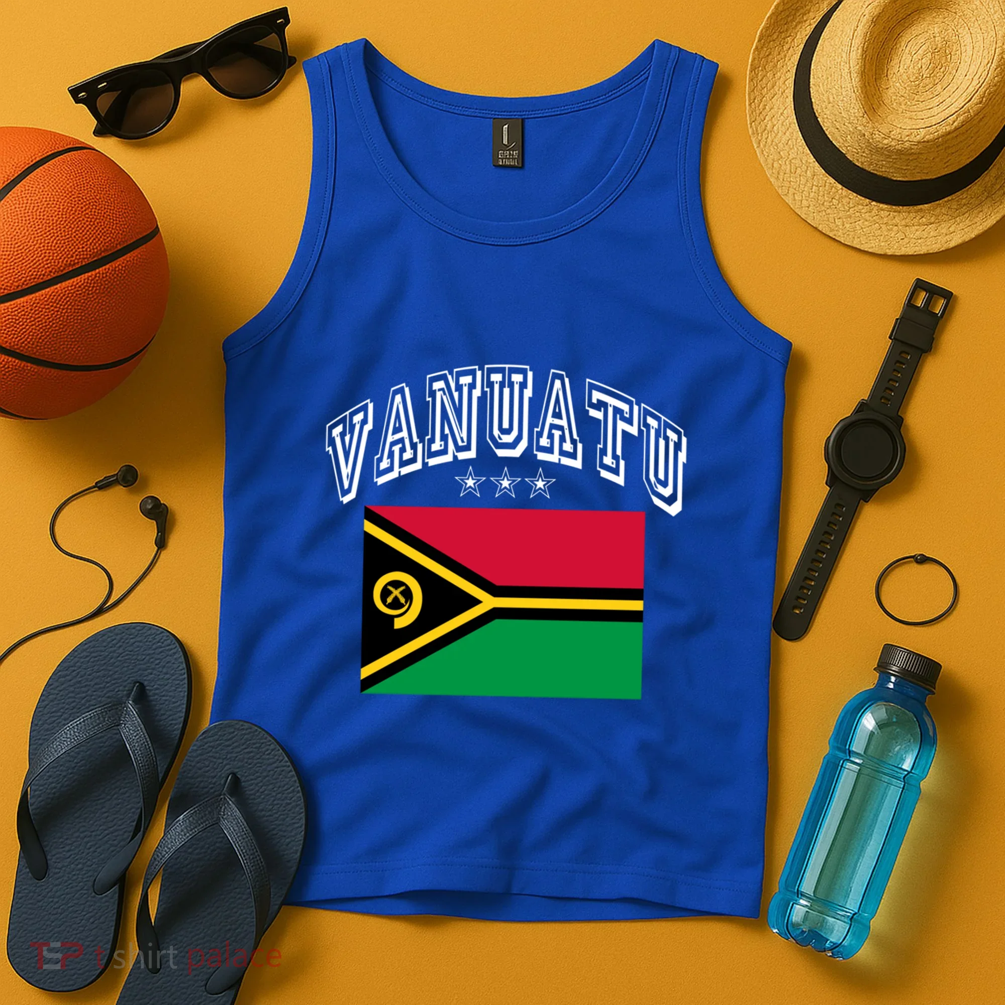Vanuatu Patriotic Throwback Flag Souvenir Gift Tank Top