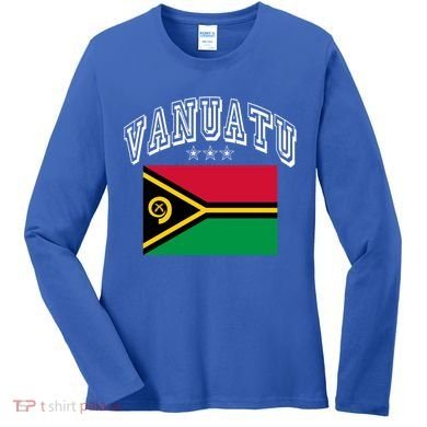 Vanuatu Patriotic Throwback Flag Souvenir Gift Women's Long Sleeve Shirt