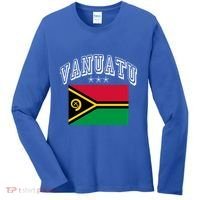 Vanuatu Patriotic Throwback Flag Souvenir Gift Women's Long Sleeve Shirt thumb 0