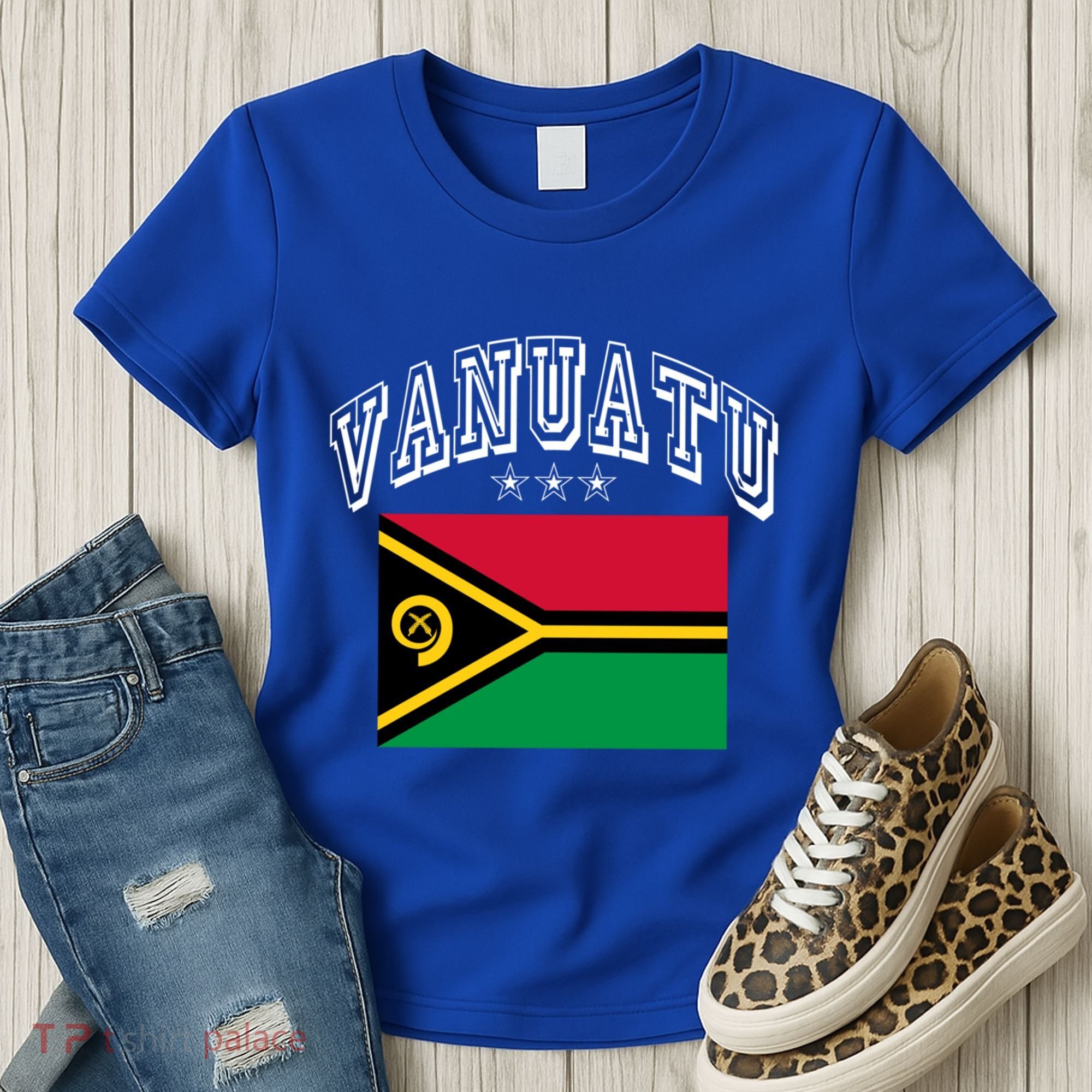 Vanuatu Patriotic Throwback Flag Souvenir Gift Women's T-Shirt