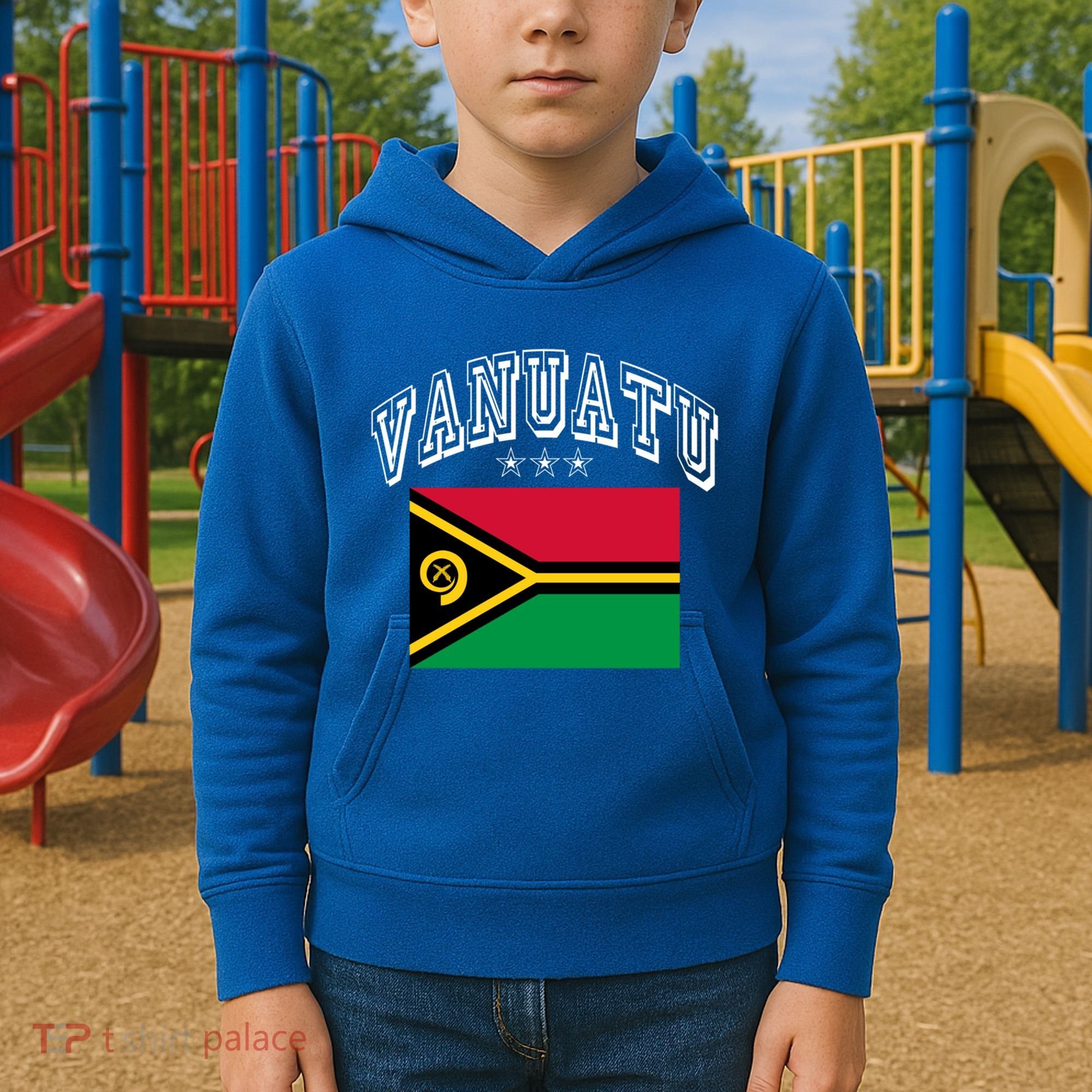 Vanuatu Patriotic Throwback Flag Souvenir Gift Kids Hoodie