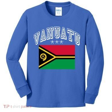 Vanuatu Patriotic Throwback Flag Souvenir Gift Kids Long Sleeve Shirt