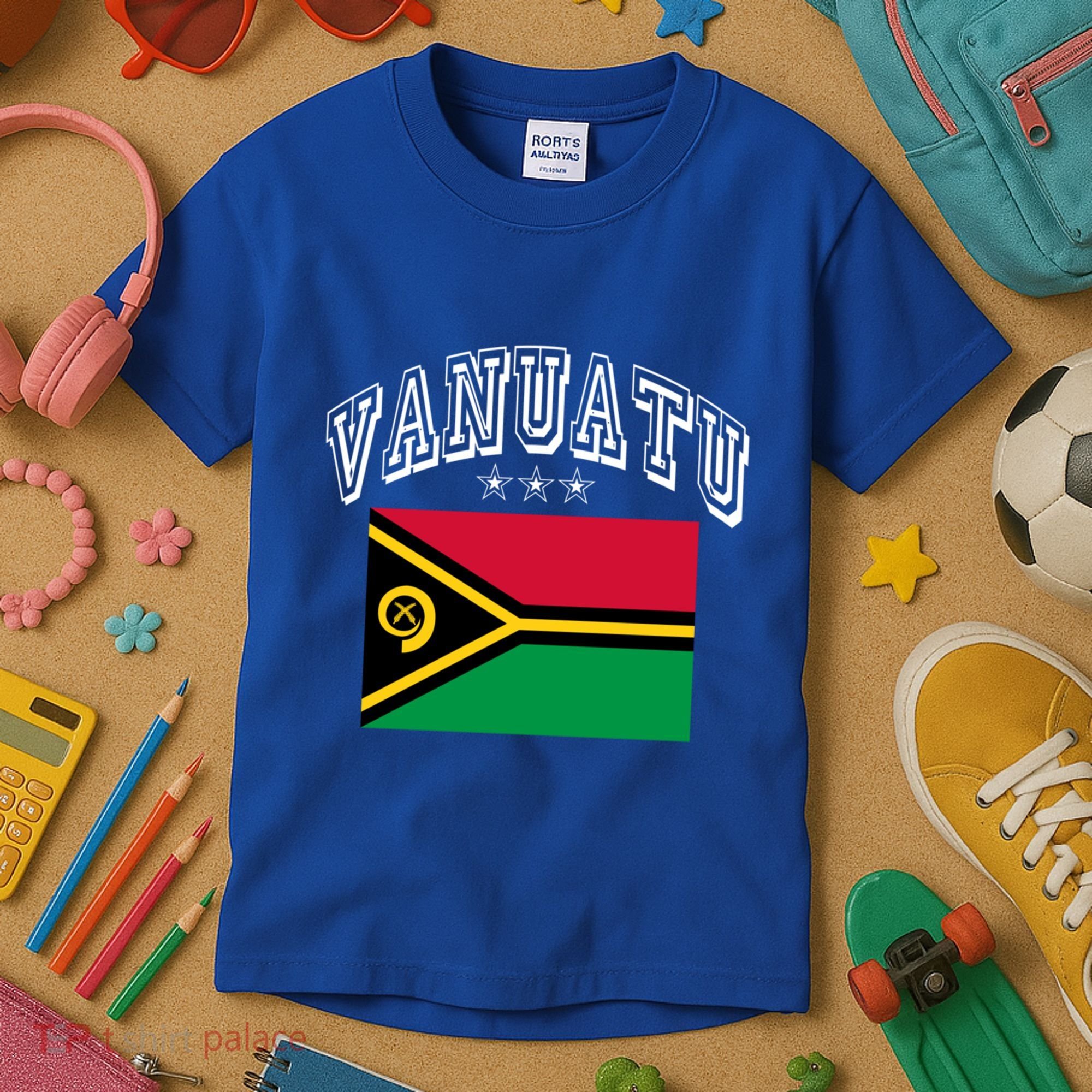 Vanuatu Patriotic Throwback Flag Souvenir Gift Kids T-Shirt