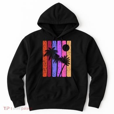 Vintage Palm Tree Retro Summer Vacation Beach Hoodie