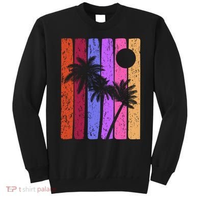 Vintage Palm Tree Retro Summer Vacation Beach Sweatshirt