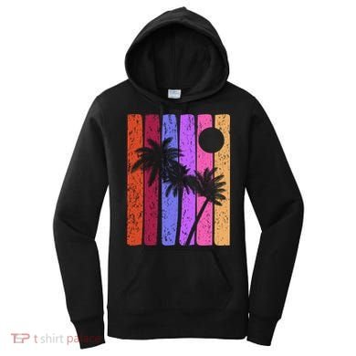 Vintage Palm Tree Retro Summer Vacation Beach Women's Hoodie