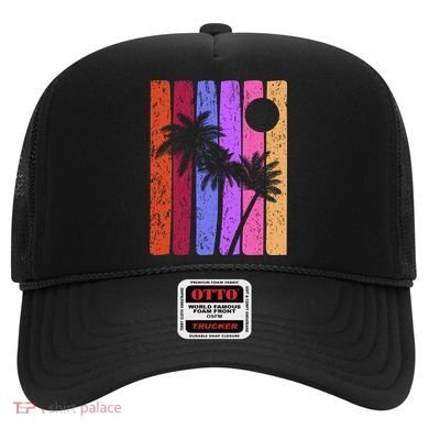 Vintage Palm Tree Retro Summer Vacation Beach Hat