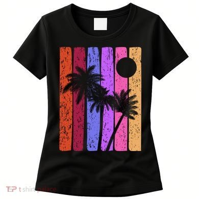 Vintage Palm Tree Retro Summer Vacation Beach Women's T-Shirt