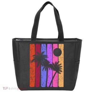 Vintage Palm Tree Retro Summer Vacation Beach Tote Bag