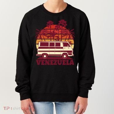 Venezuela Palm Tree Sunset Retro Women's Sweatshirt