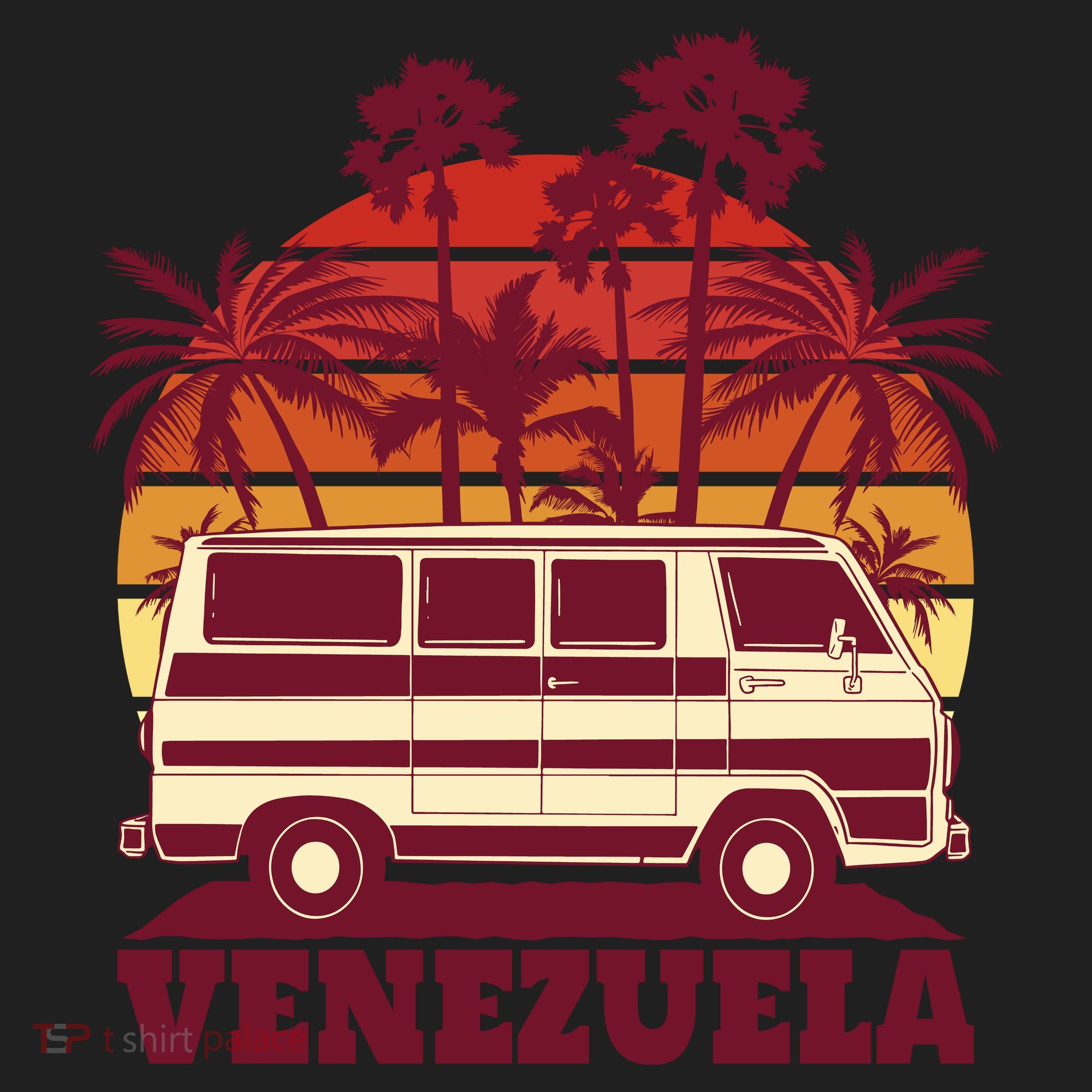 Venezuela Palm Tree Sunset Retro Women's Sweatshirt
