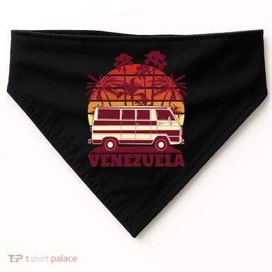 Venezuela Palm Tree Sunset Retro USA-Made Doggie Bandana