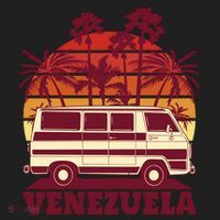 Venezuela Palm Tree Sunset Retro Beanie thumb 2