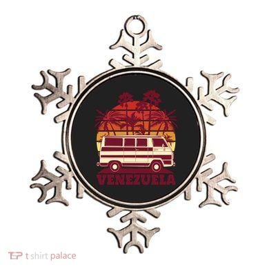 Venezuela Palm Tree Sunset Retro Ornament