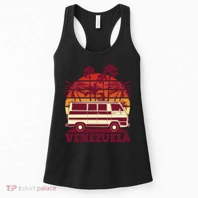 Venezuela Palm Tree Sunset Retro Women's Tank Top