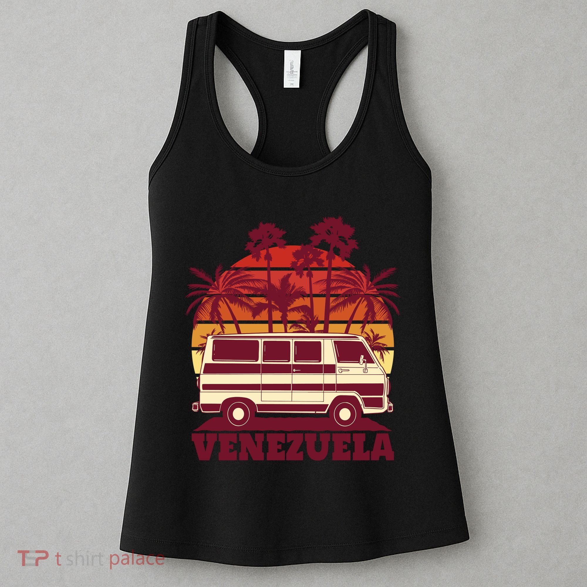 Venezuela Palm Tree Sunset Retro Women's Tank Top