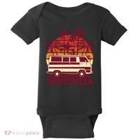 Venezuela Palm Tree Sunset Retro Baby Bodysuit thumb 0