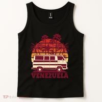 Venezuela Palm Tree Sunset Retro Tank Top thumb 2