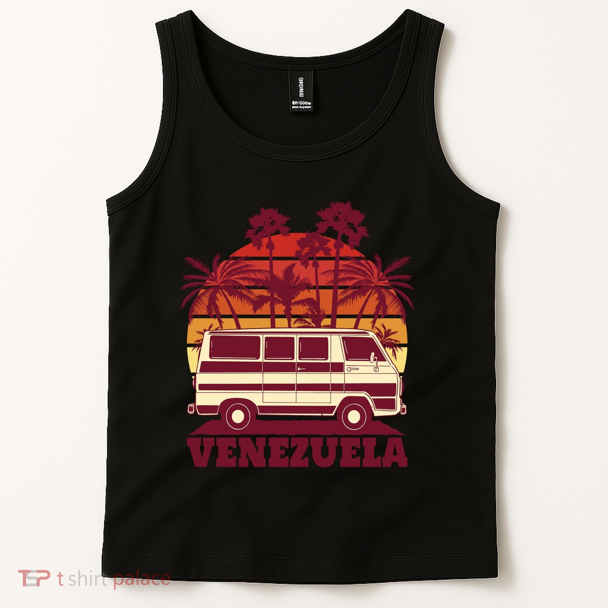 Venezuela Palm Tree Sunset Retro Tank Top