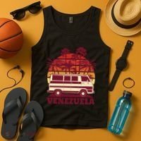 Venezuela Palm Tree Sunset Retro Tank Top thumb 4
