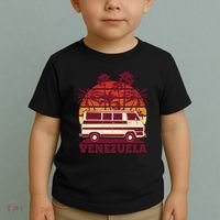 Venezuela Palm Tree Sunset Retro Toddler T-Shirt thumb 2