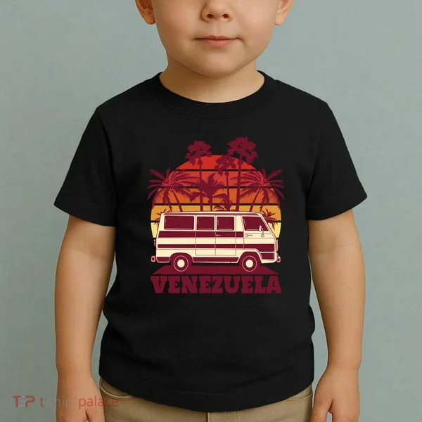 Venezuela Palm Tree Sunset Retro Toddler T-Shirt