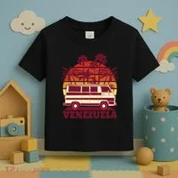 Venezuela Palm Tree Sunset Retro Toddler T-Shirt thumb 3
